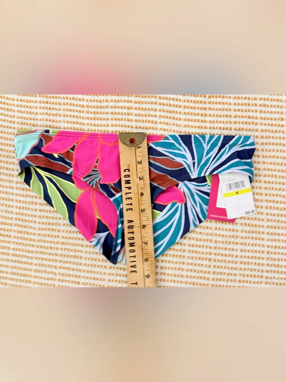 Vince Camuto Tropical Floral Shirred - Back Bikini Bottoms NWT
